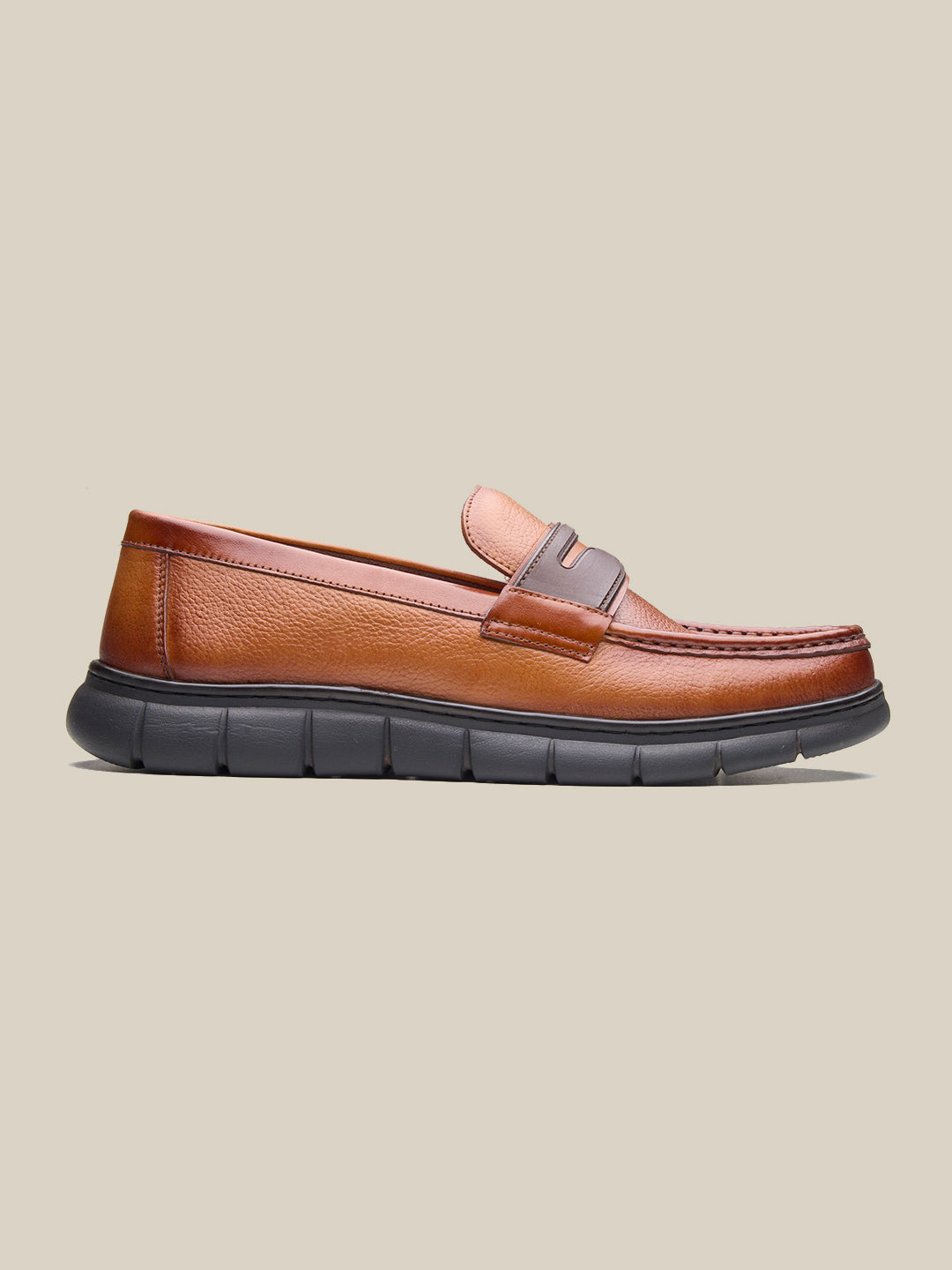 Benuto Leather Formal Slip-on Shoes Tan