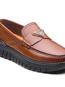 Cosimo Leather Comfort Slip-on Shoes Tan