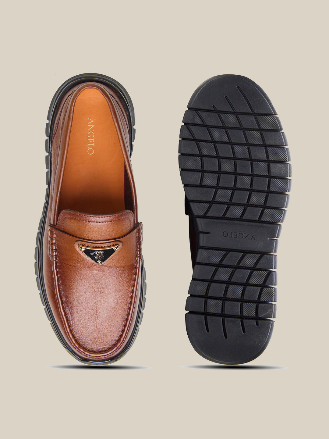 Cosimo Leather Comfort Slip-on Shoes Tan