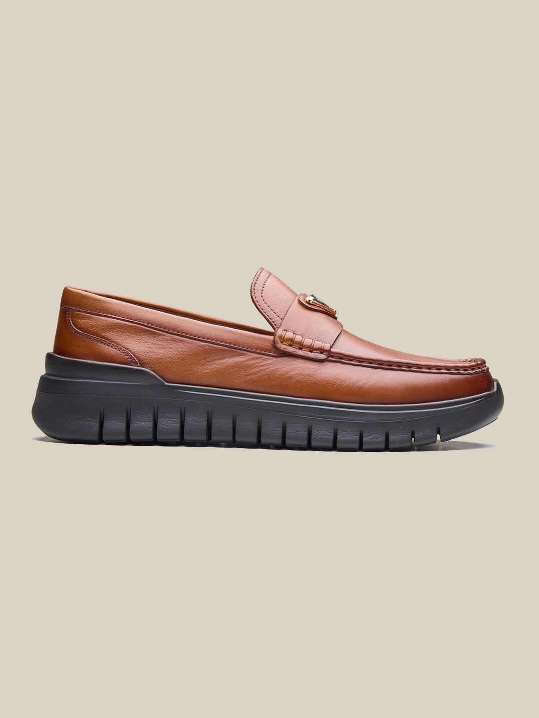 Cosimo Leather Comfort Slip-on Shoes Tan