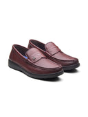 Antonio Leather Comfort Slip-on Shoes Bordo
