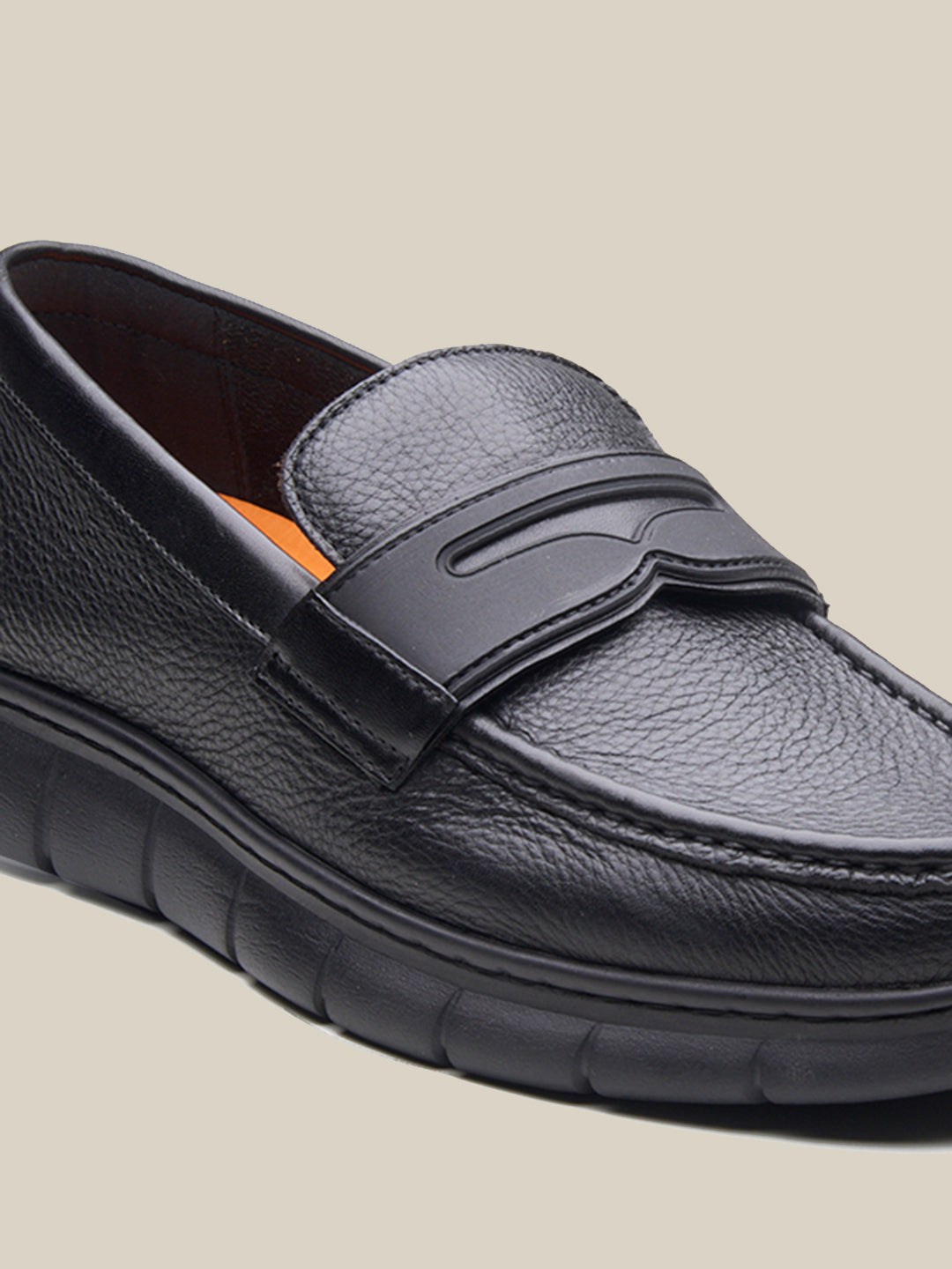 Benuto Leather Formal Slip-on Shoes Black