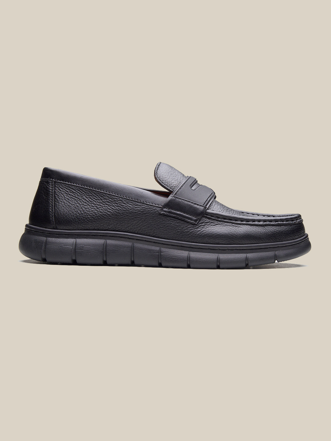 Benuto Leather Formal Slip-on Shoes Black