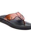 Michael Angelo's FAZIO Men's Premium Leather Sandals Tan