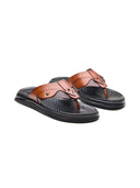 Michael Angelo's FAZIO Men's Premium Leather Sandals Tan