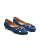 Michael Angelo's Denime Ballerinas For Women (Navy)