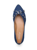 Michael Angelo's Denime Ballerinas For Women (Navy)