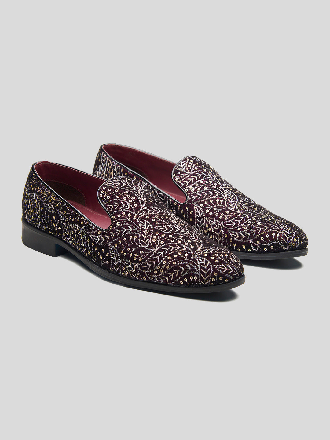 Emilia Ethnic Slip Ons Cherry