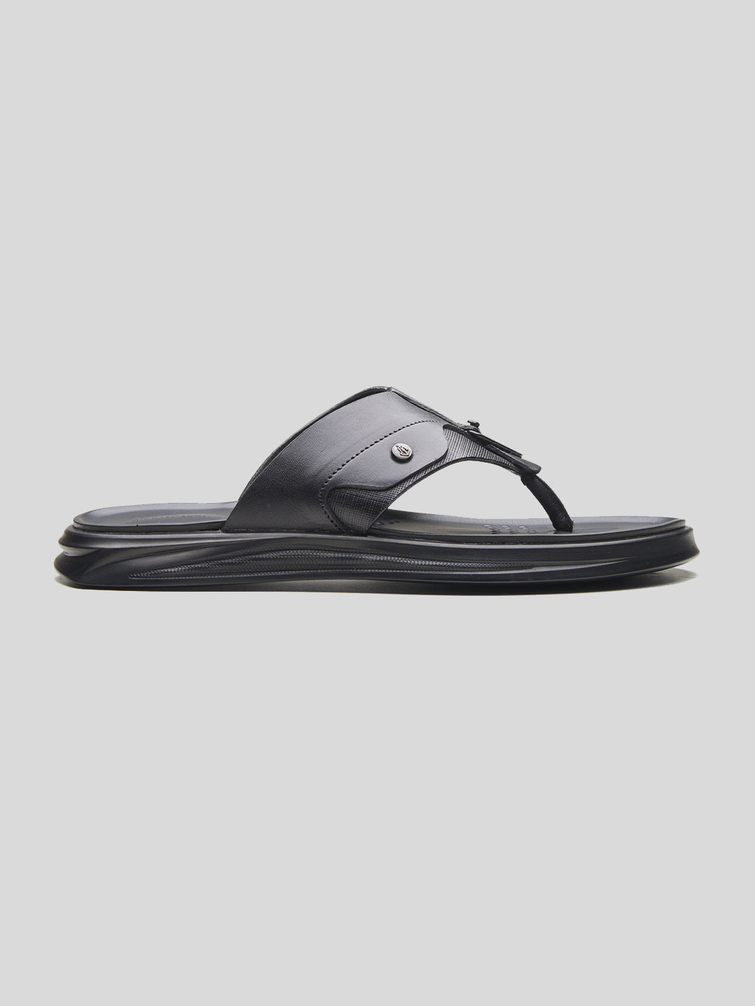 FAZIO Men's Premium Leather Sandals Black