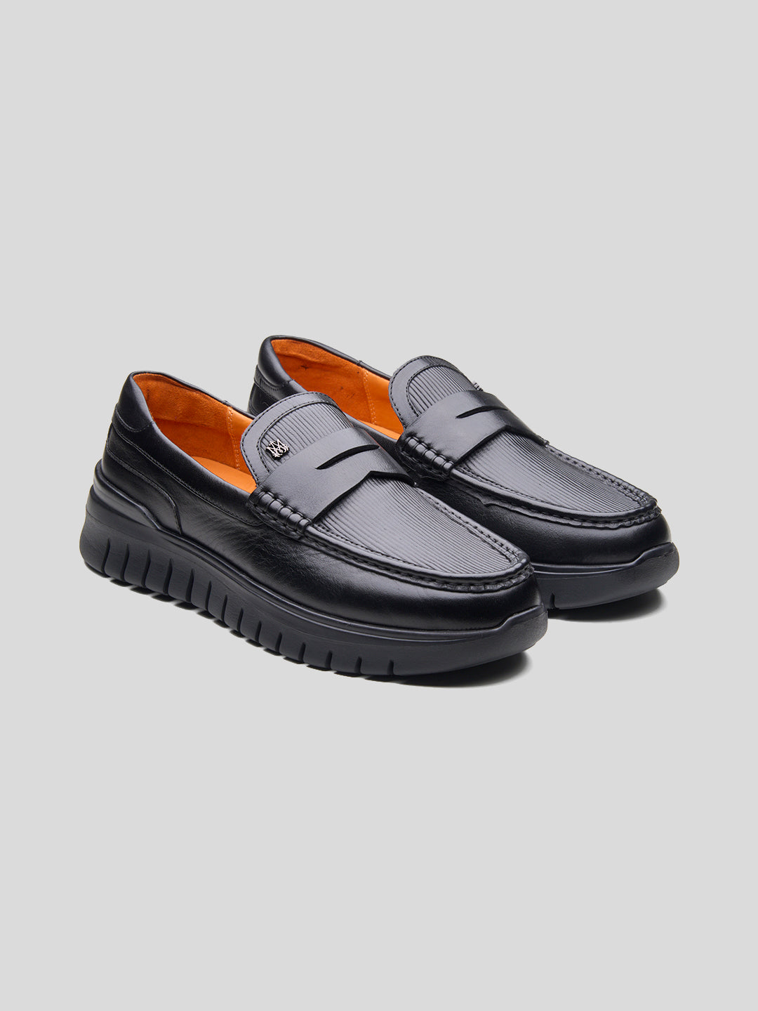 Carlo Leather Comfort  Slip-on Shoes Black