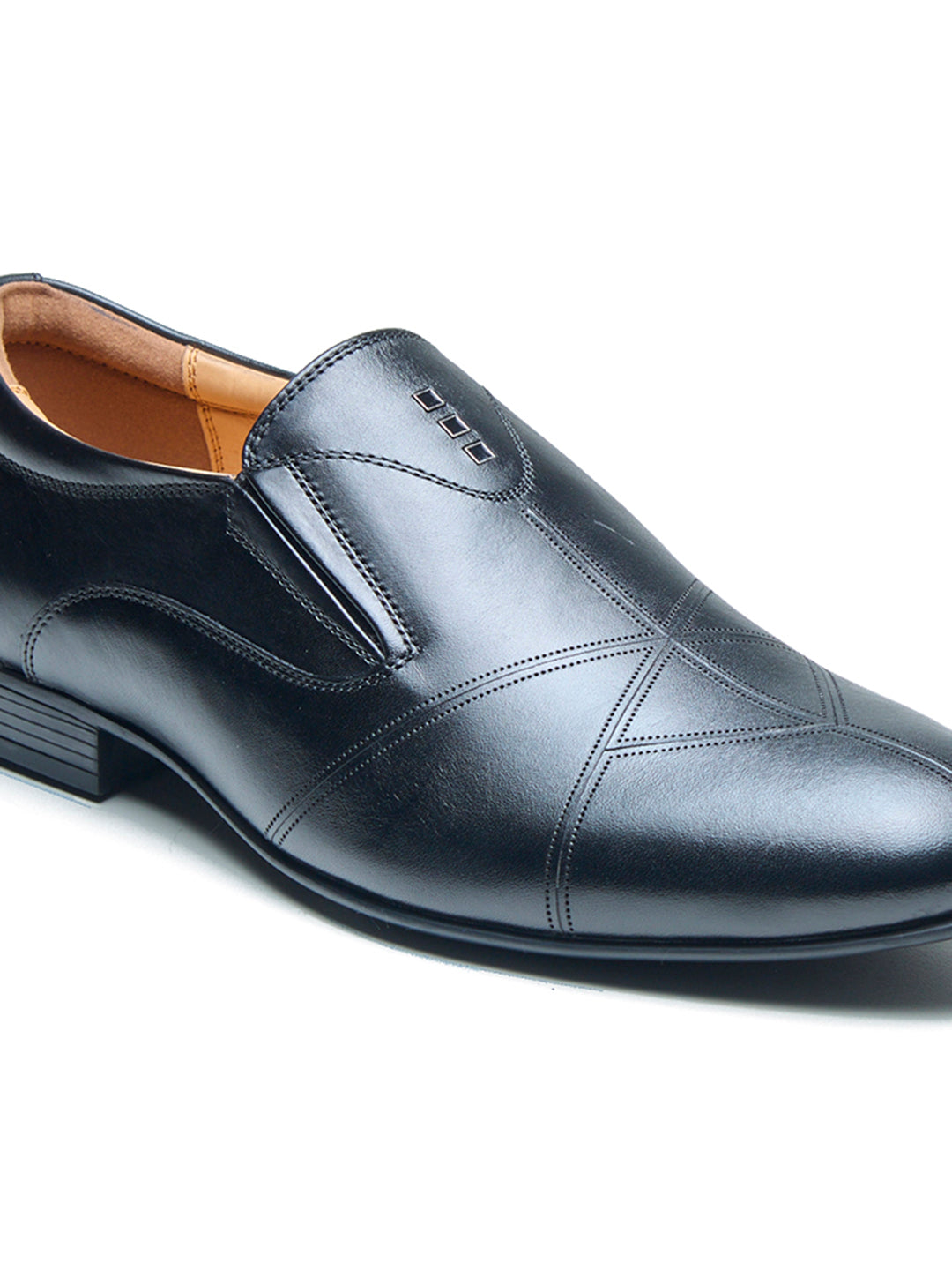 Leonardo Leather Formal Slip-on Shoes Black