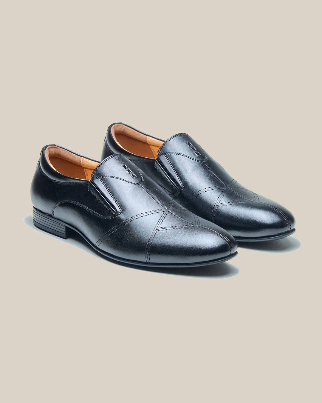 Leonardo Leather Formal Slip On Shoes Black