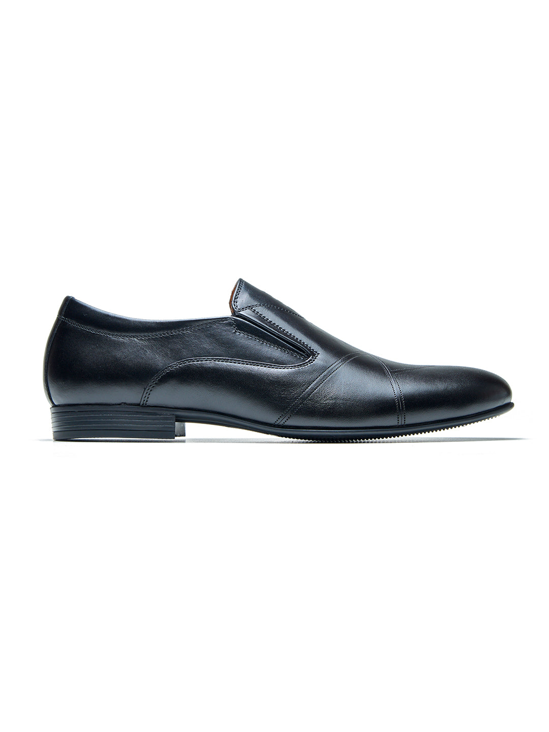 Leonardo Leather Formal Slip-on Shoes Black