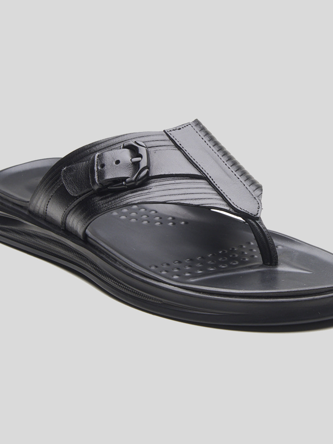 FIORE Men's Premium Leather Sandals Black