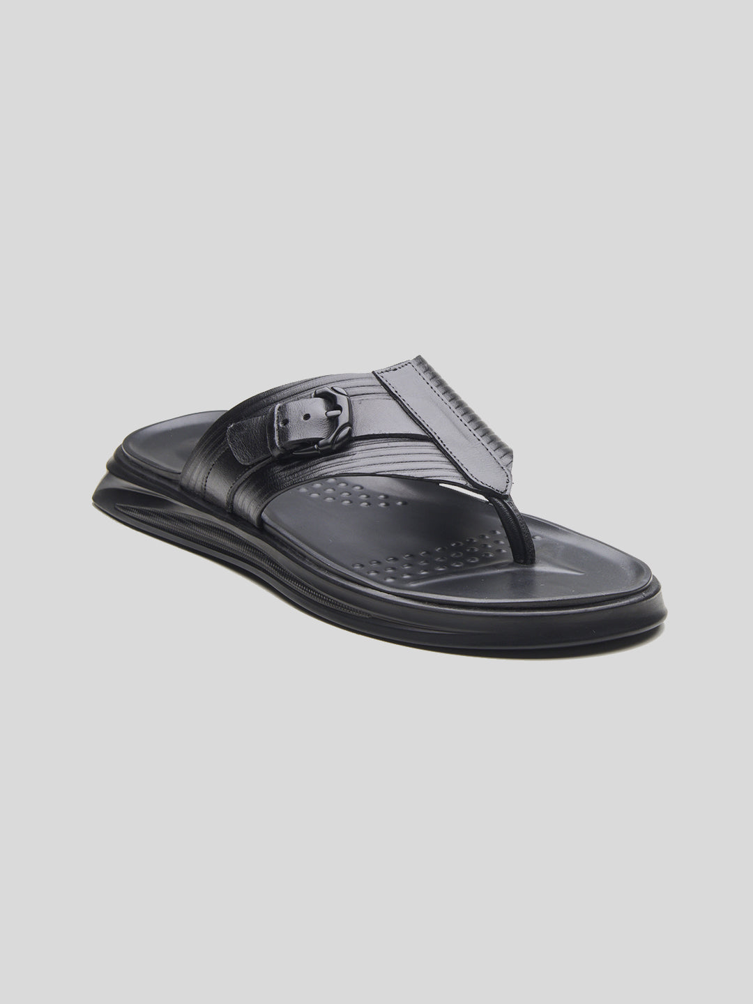 FIORE Men's Premium Leather Sandals Black