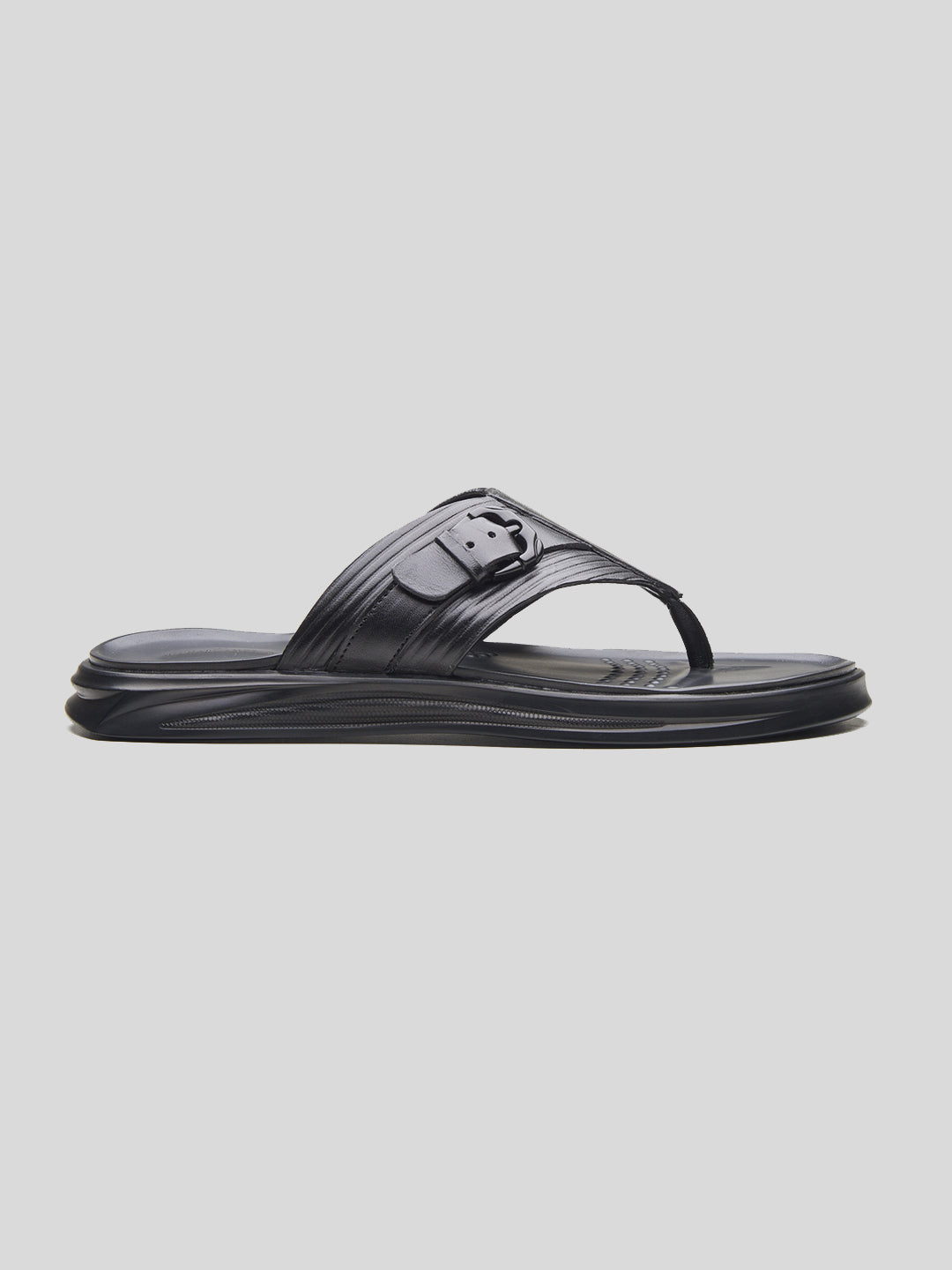 FIORE Men's Premium Leather Sandals Black