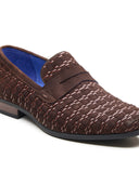 Kallisto Leather Ethnic Slip Ons Shoes Brown