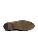 Kallisto Leather Ethnic Slip Ons Shoes Brown