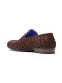 Kallisto Leather Ethnic Slip Ons Shoes Brown
