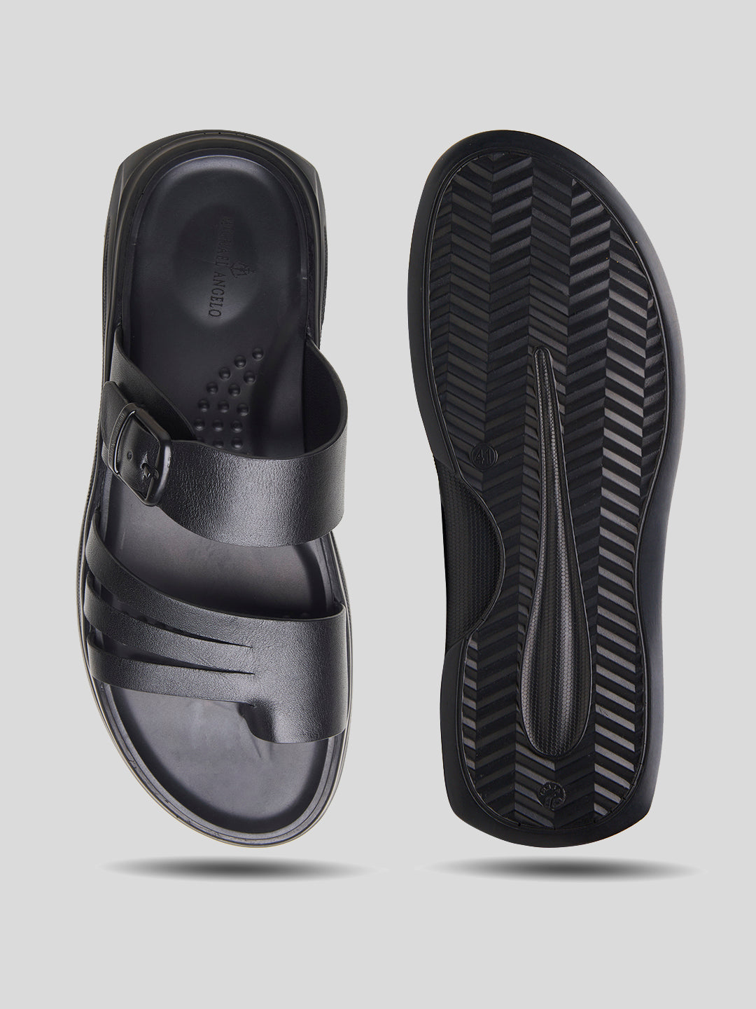 FRANZ Premium Leather  Sandals For Men's Black