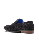 Kallisto Leather Ethnic Slip Ons Shoes Black