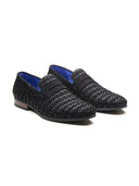 Kallisto Leather Ethnic Slip Ons Shoes Black