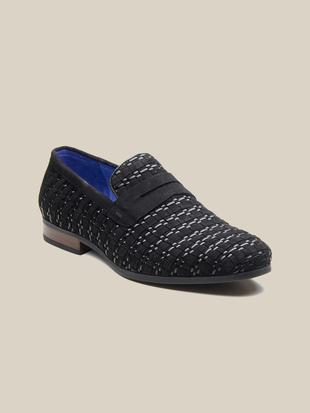 Kallisto Leather Ethnic Slip Ons Shoes Black