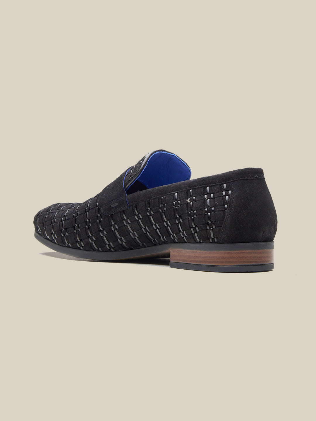Kallisto Leather Ethnic Slip Ons Shoes Black