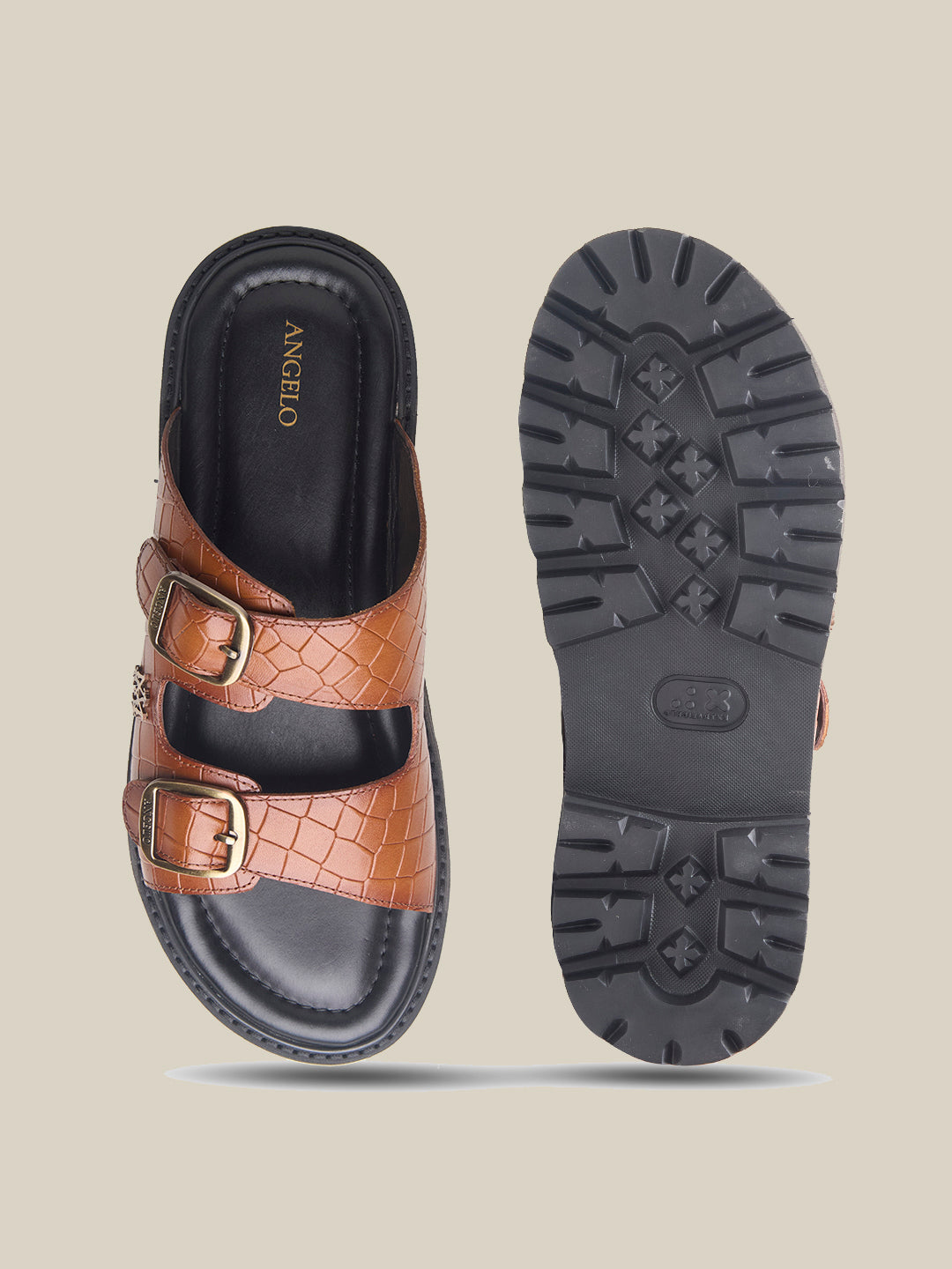 Marcus Leather Slippers Tan