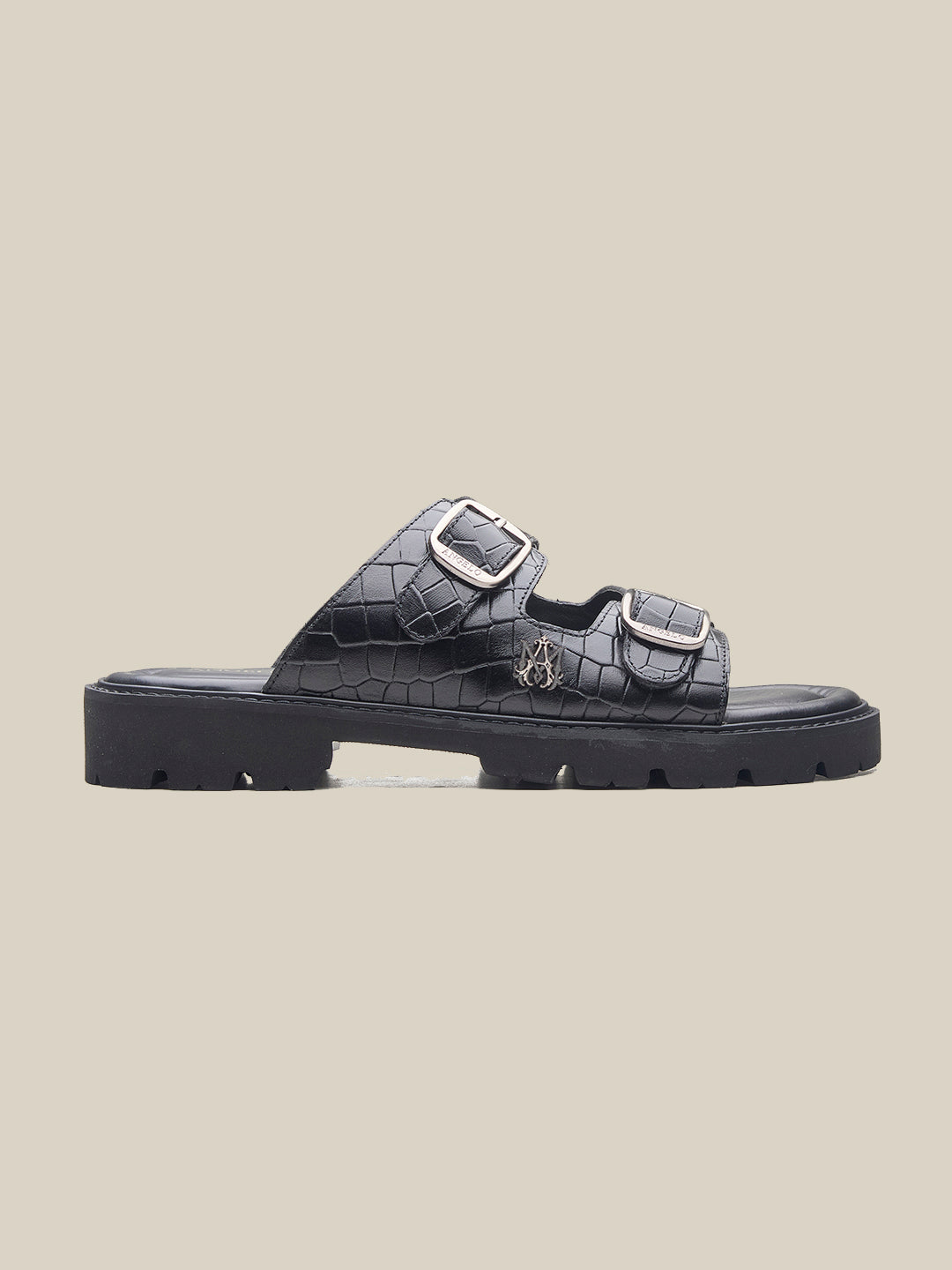 Marcus Leather Slippers Black