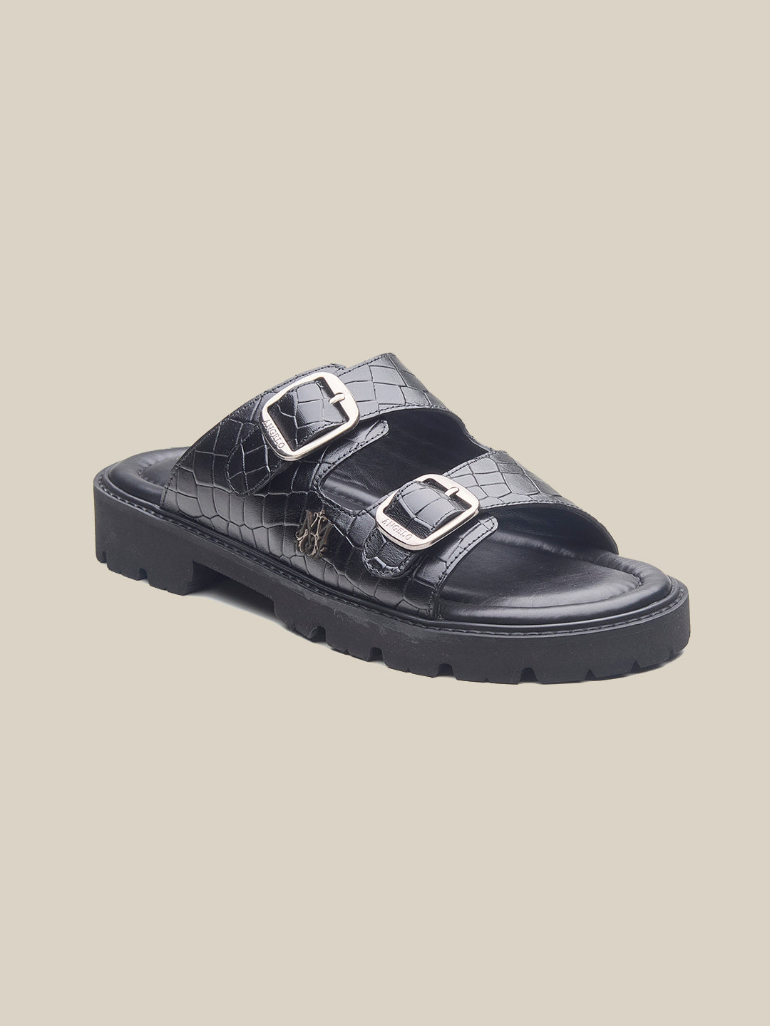 Marcus Leather Slippers Black