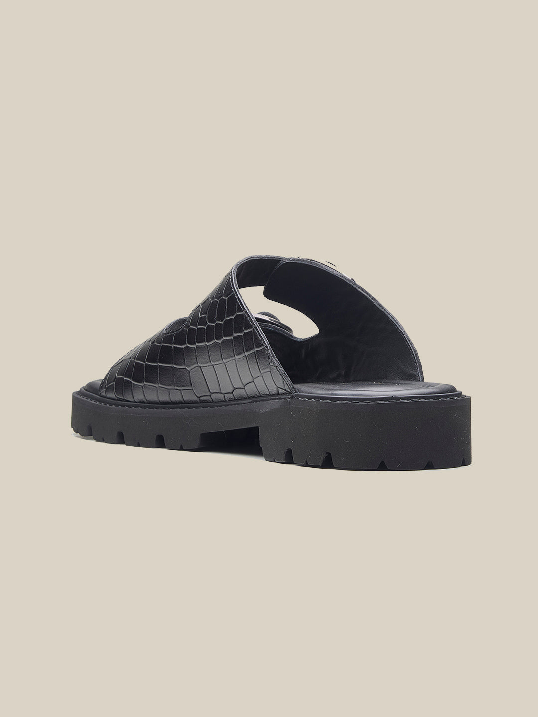 Marcus Leather Slippers Black