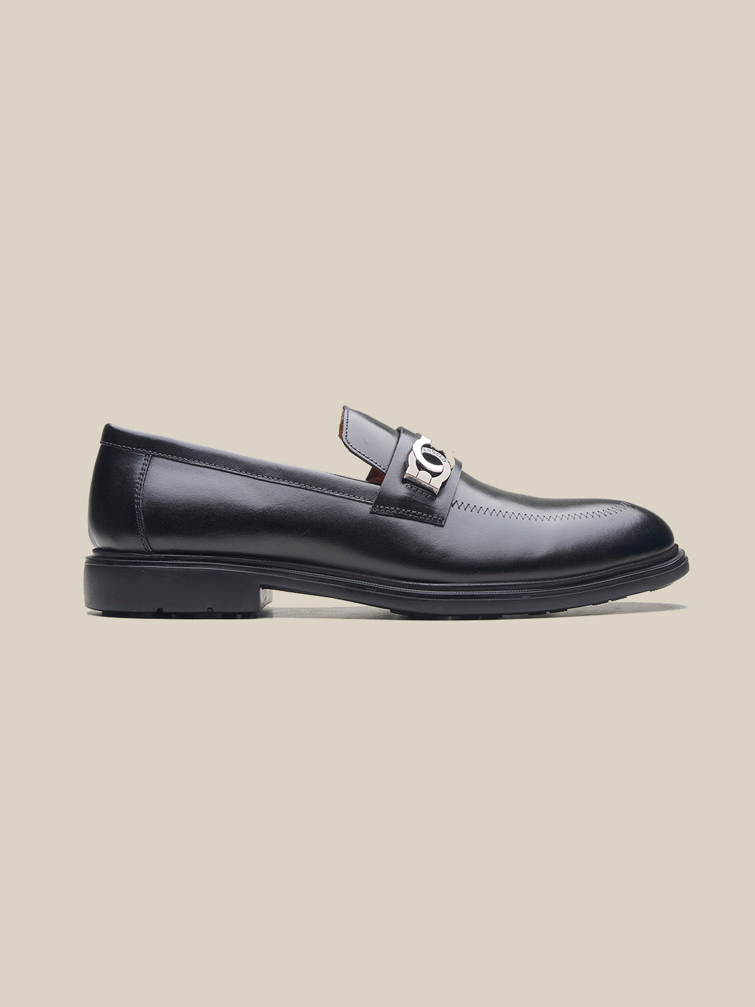Howarth Leather Formal Slip On Shoes Black