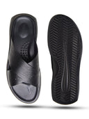 Michael Angelo FOLCO Men's Premium Textured Leather Sandals black