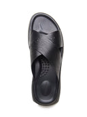 Michael Angelo FOLCO Men's Premium Textured Leather Sandals black