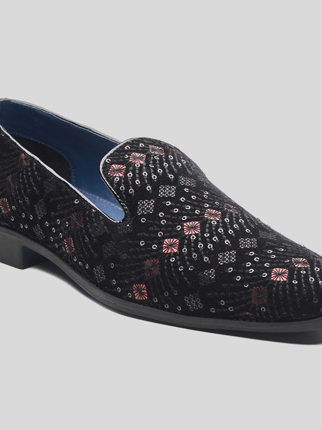 Pescara Ethnic Slip Ons Black