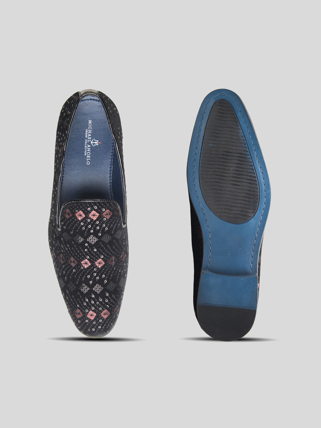Pescara Ethnic Slip Ons Black
