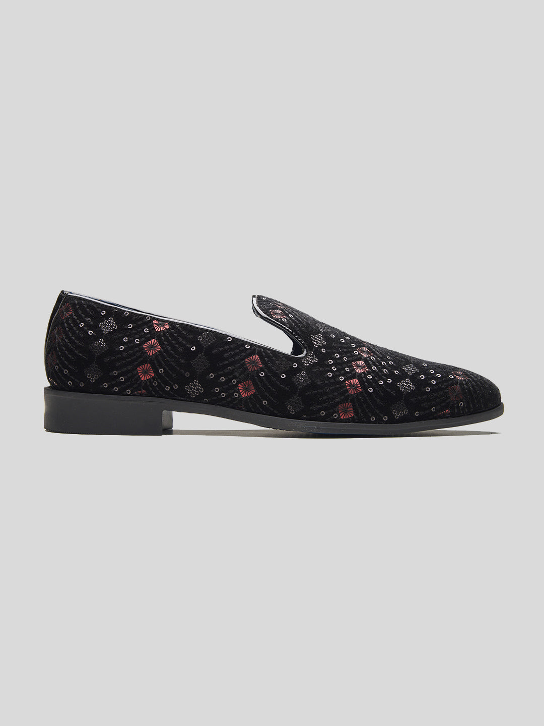 Pescara Ethnic Slip Ons Black