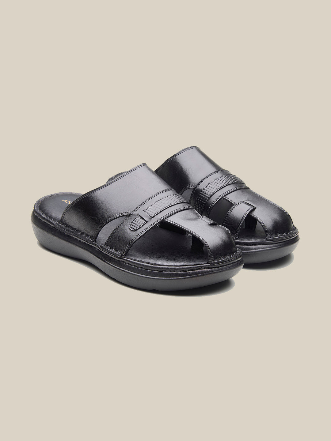 Blake Leather Slippers Black