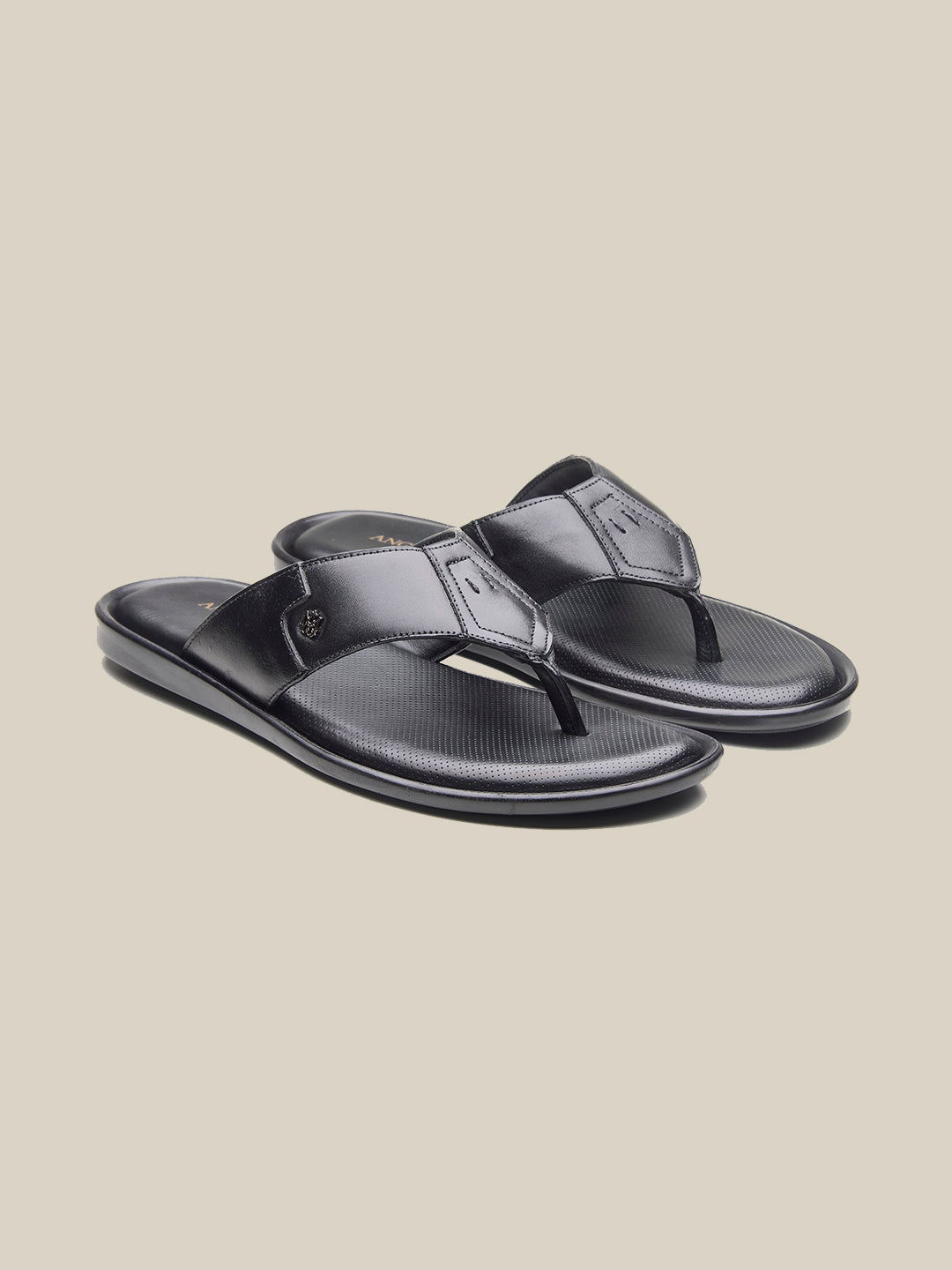 Manenti Leather Slippers Black