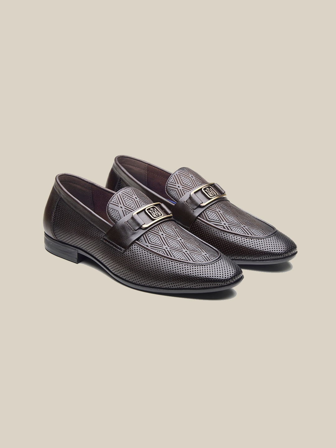 Bevege Leather Comfort Slip-Ons Shoes Brown