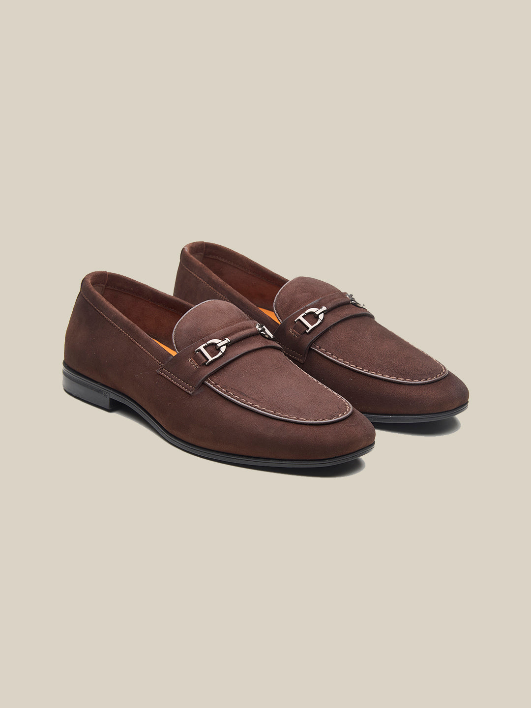 Nicholl Suede Leather Comfort Slip-Ons Shoes Brown