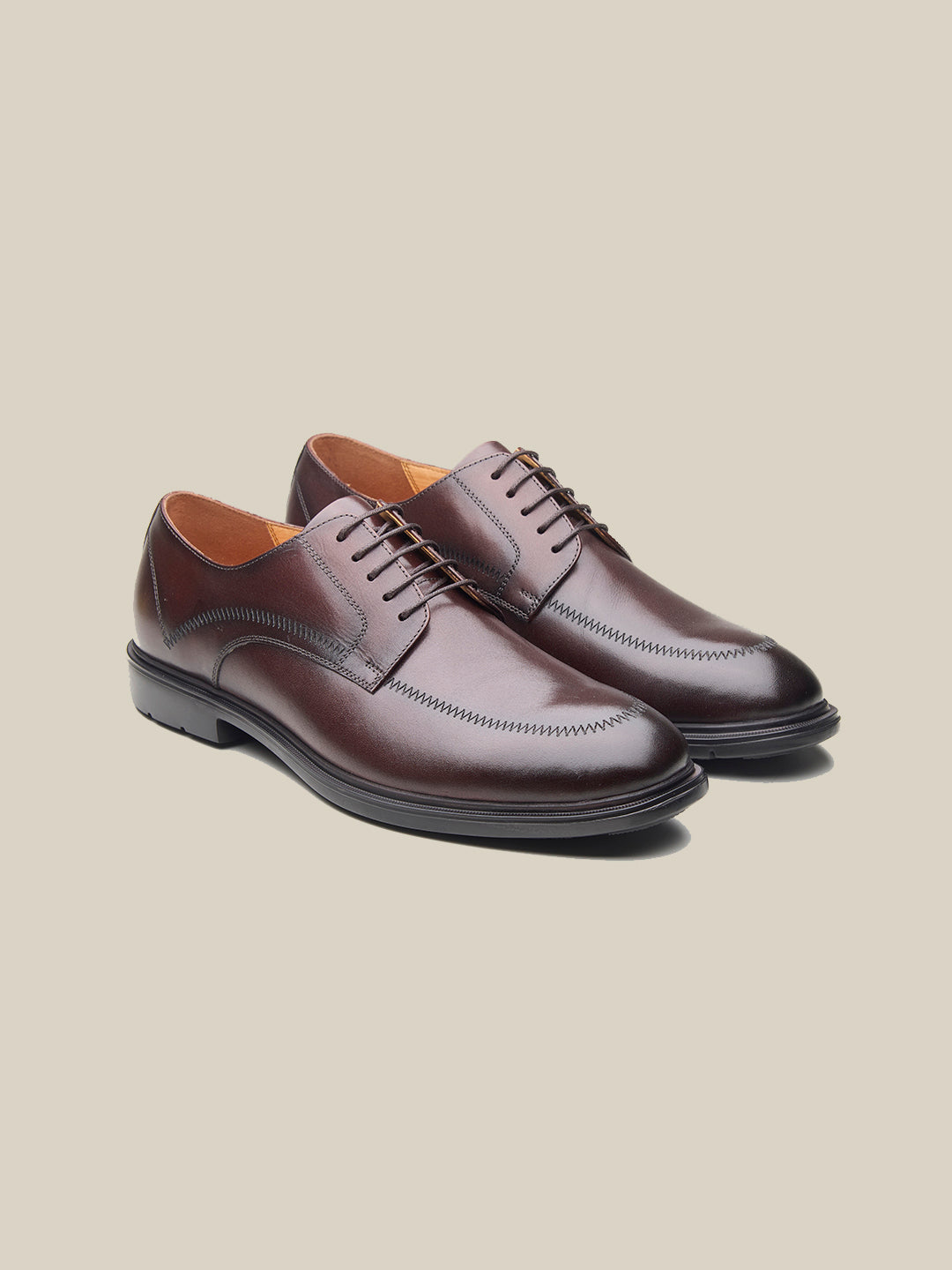 Tickner Leather Comfort Lace Up Shoes Brown