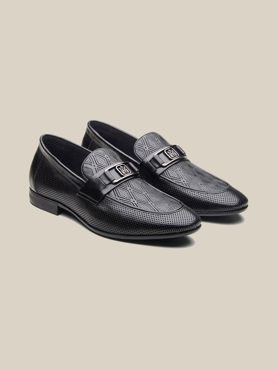 Bevege Leather Comfort Slip-Ons Shoes Black