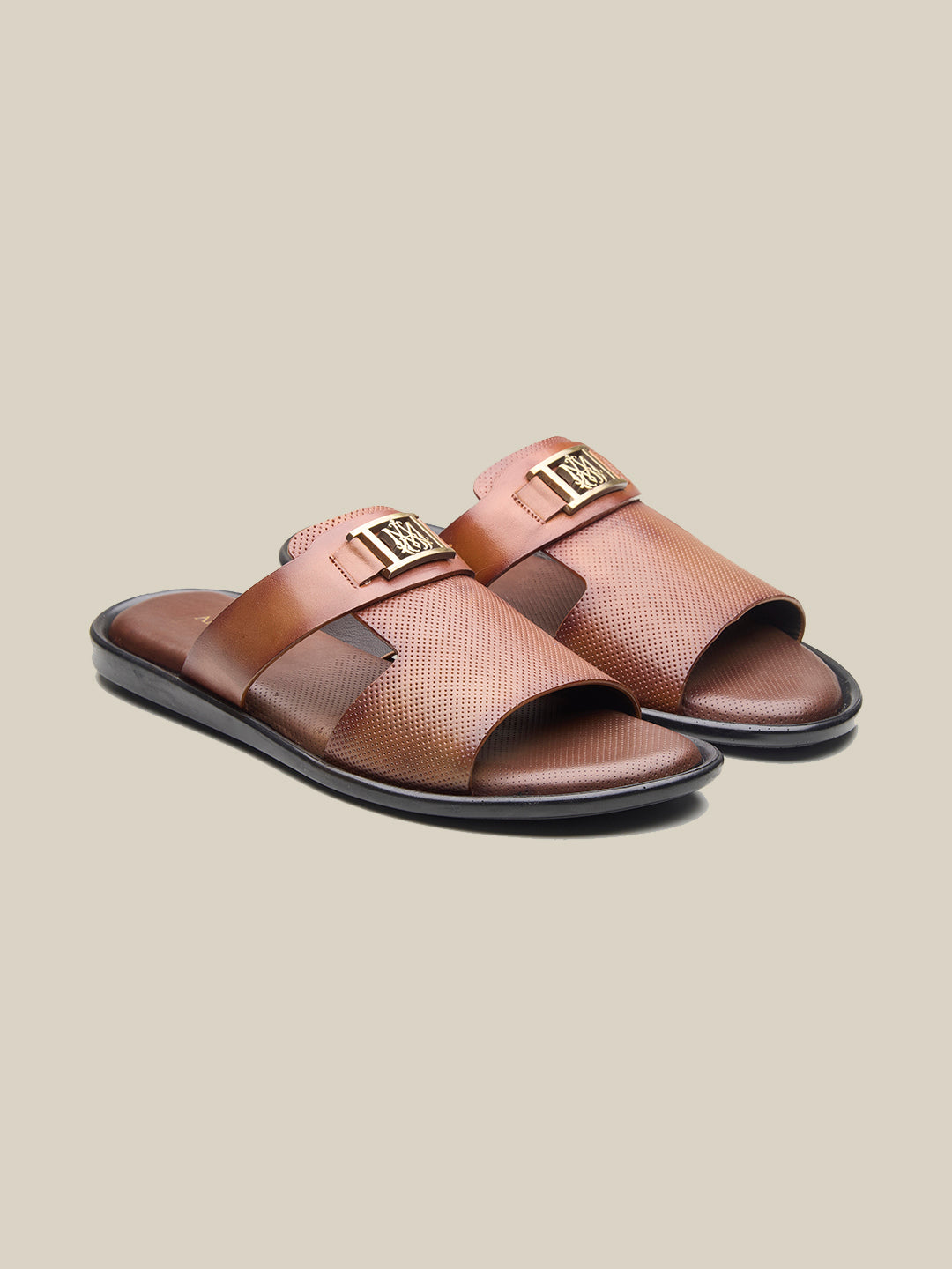 Madsen Leather Slippers Tan