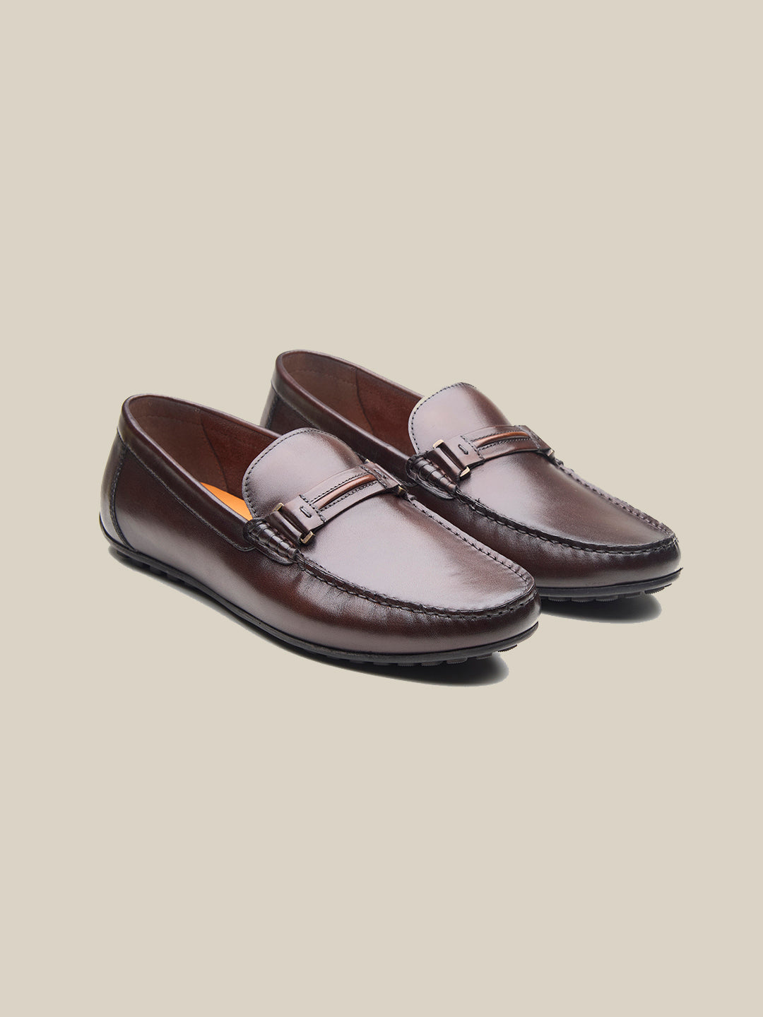 Gaze Leather Loafers Brown