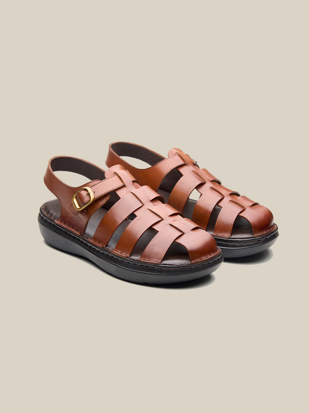 James Leather Sandals Tan