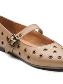 Michael Angelo's Rebello Mary Janes For Women (Taupe)