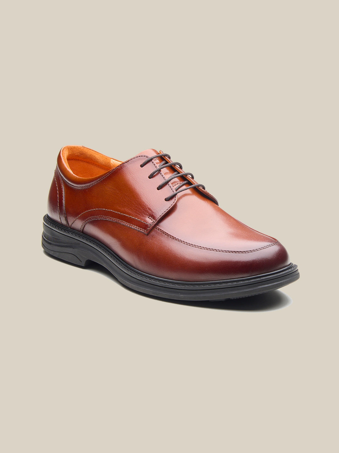 Biagio Leather Comfort Lace-up Derby Shoes Tan