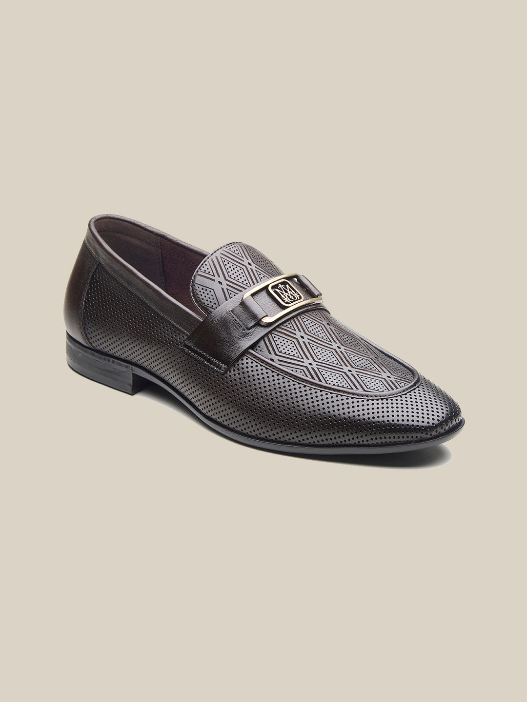 Bevege Leather Comfort Slip-Ons Shoes Brown